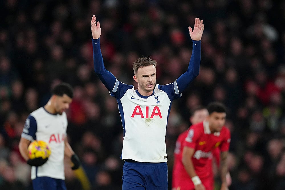 English Premier League soccer 2024-25 Liverpool vs Tottenham football match Pics: James Maddison