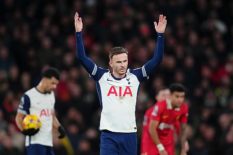 EPL 2024-25: Tottenham's James Maddison celebrates after scoring his side's first goal