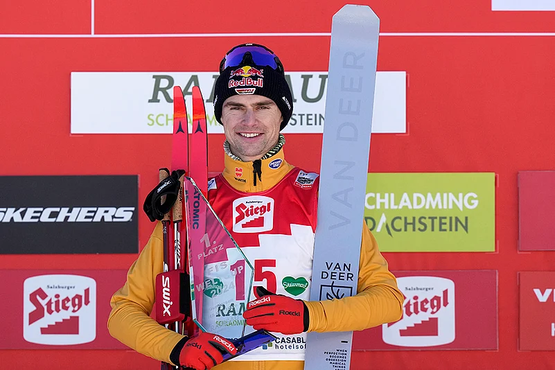 FIS Nordic Combined World Cup 2024-25, Austria Stop Skiing photos from Ramsau: Vinzenz Geiger