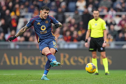 Serie A 2024-25: Roma's Leandro Paredes scores his side's fourth goal