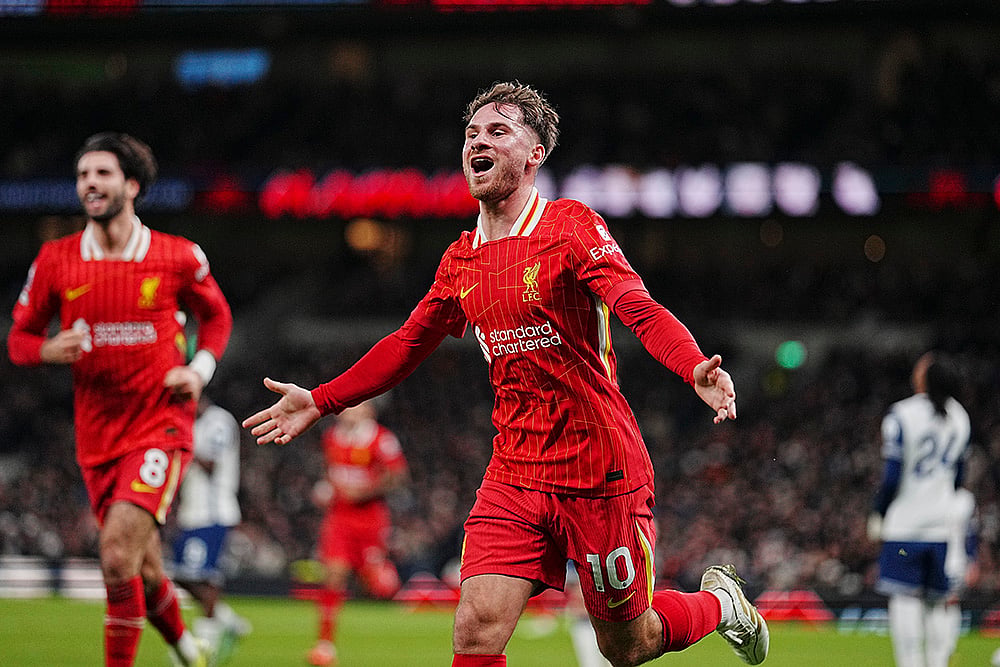 English Premier League soccer 2024-25 Liverpool vs Tottenham football match Pics: Mac Allister