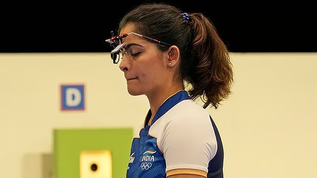File/AP : India's Olympics double medallist shooter Manu Bhaker.