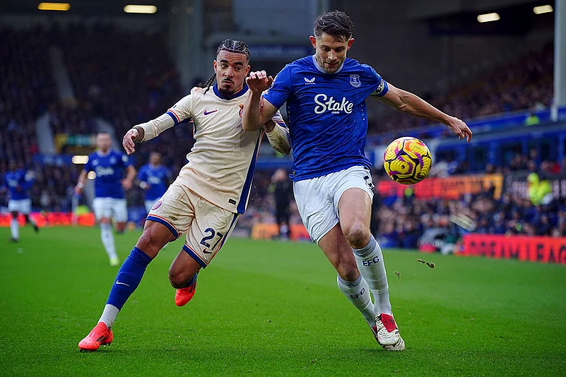 English Premier League Soccerr 2024-25 Everton vs Chelsea football photos: Malo Gusto