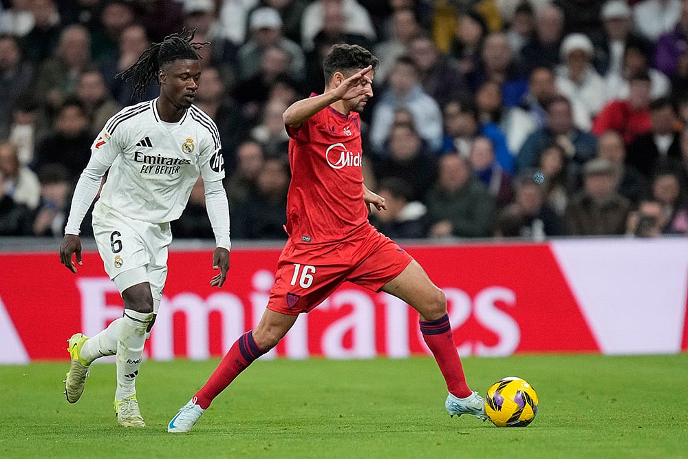 Spain soccer La Liga 2024-25 Real Madrid Vs Sevilla football match Pics: Jesus Navas