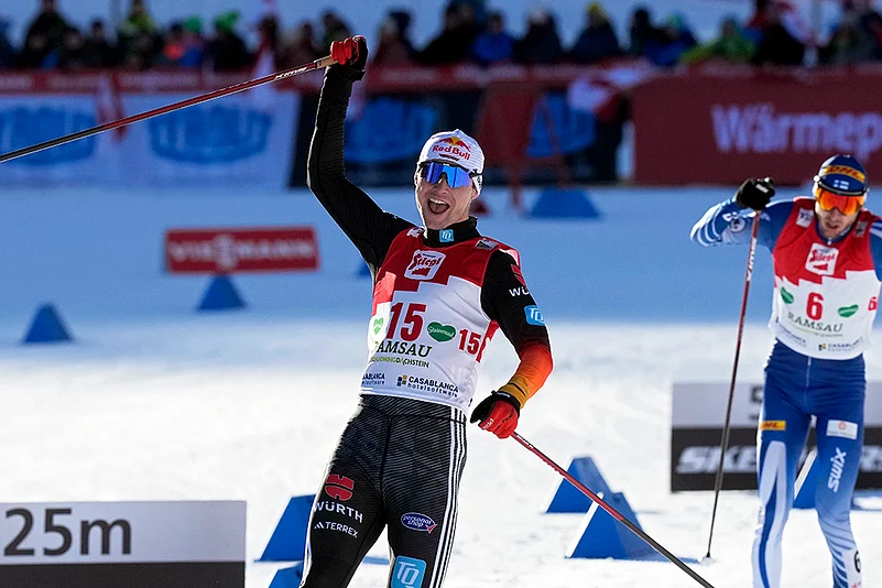 FIS Nordic Combined World Cup 2024-25, Austria Stop Skiing photos from Ramsau: Vinzenz Geiger
