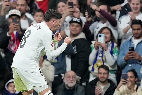 La Liga 2024-25: Real Madrid's Federico Valverde celebrates after scoring his side's second goal