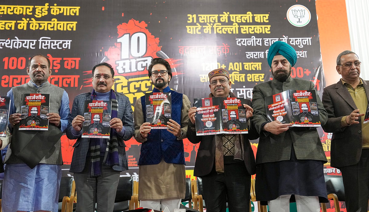 BJP releases chargesheet against Kejriwal