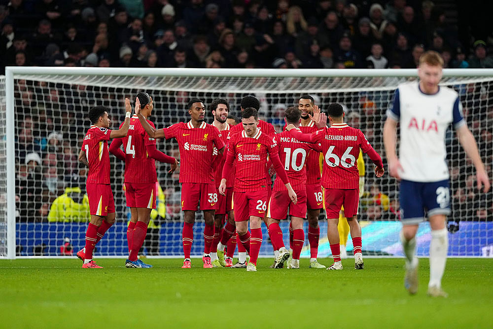 English Premier League soccer 2024-25 Liverpool vs Tottenham football match Pics: Mohamed Salah 