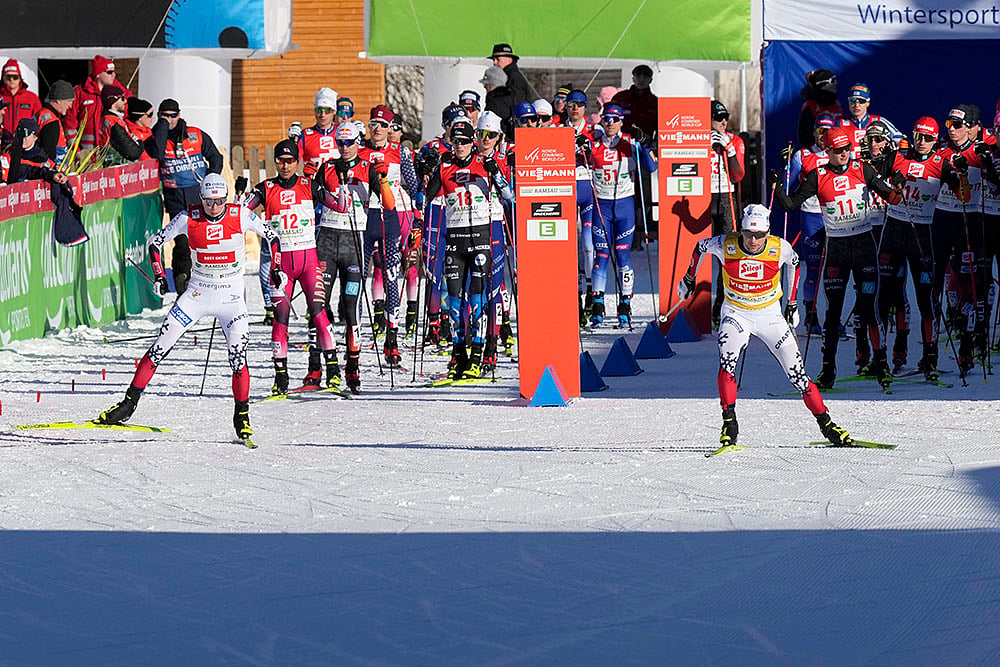FIS Nordic Combined World Cup 2024-25, Austria Stop Skiing photos from Ramsau: Jarl Magnus Riiber
