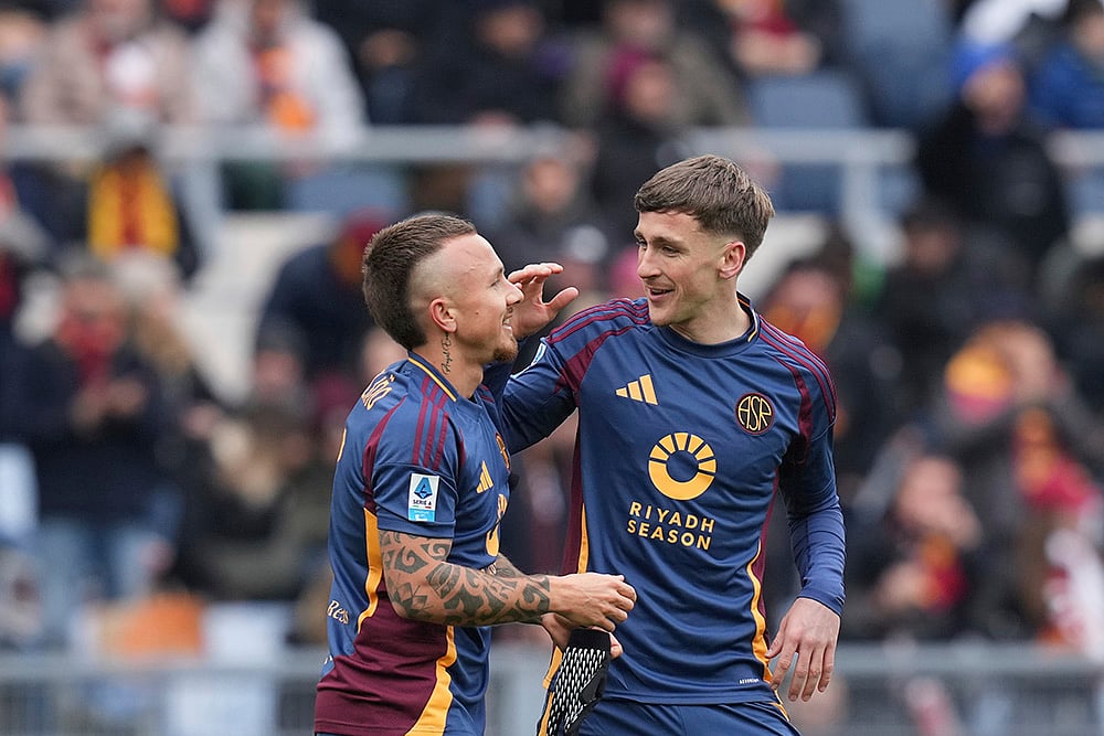 Italy Soccer Serie A 2024-25 AS Roma Vs Parma football match photos: Alexis Saelemaekers
