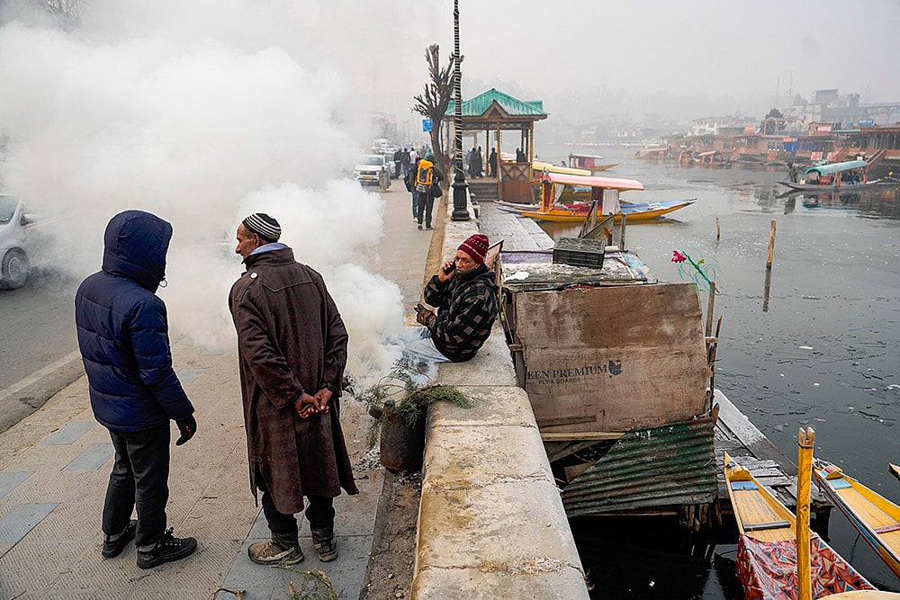 North India winter weather: Dal Lake in Srinagar