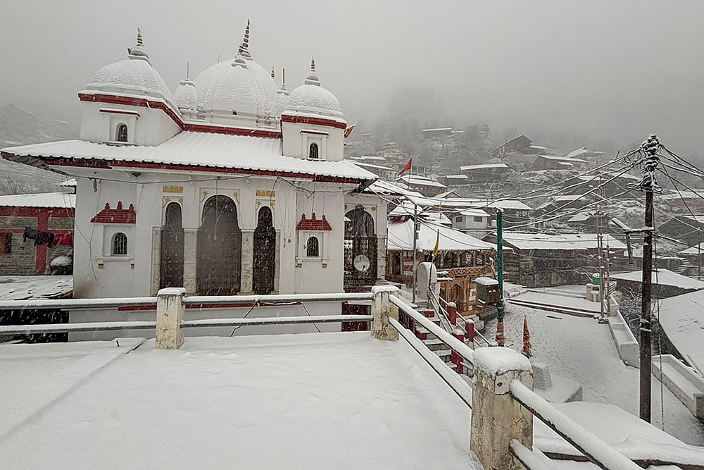 North India winter weather: Fresh snowfall in Uttarkashi