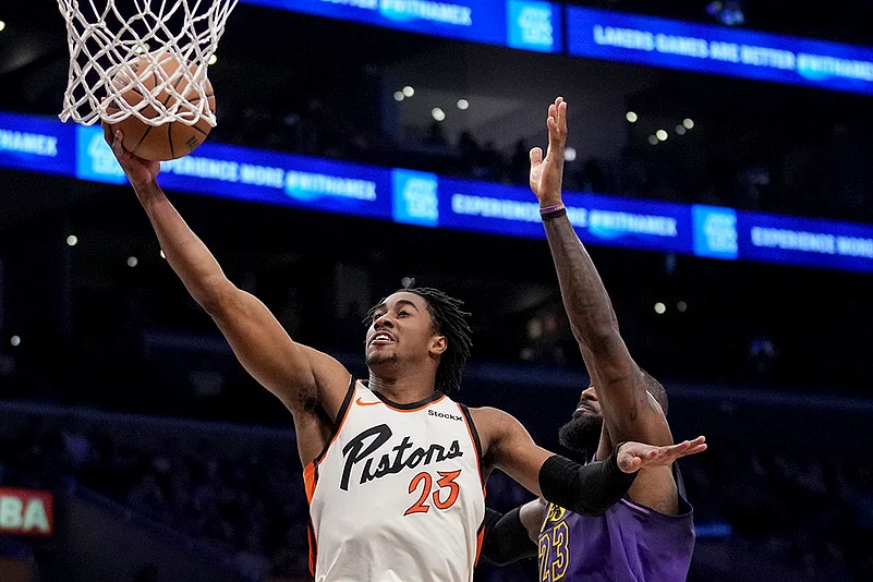 NBA Basketball 2024-25 Los Angeles Lakers Vs Detroit Pistons game photos: Jaden Ivey
