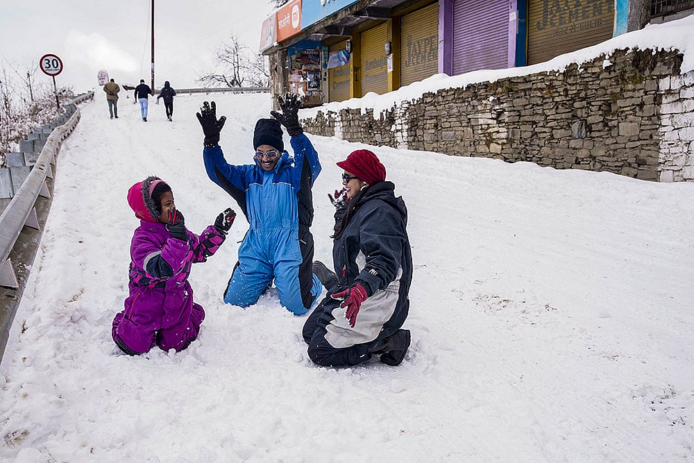 North India winter weather: snowfall in Shimla