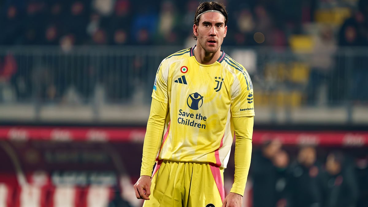 Dusan Vlahovic during Juventus' match at Monza.