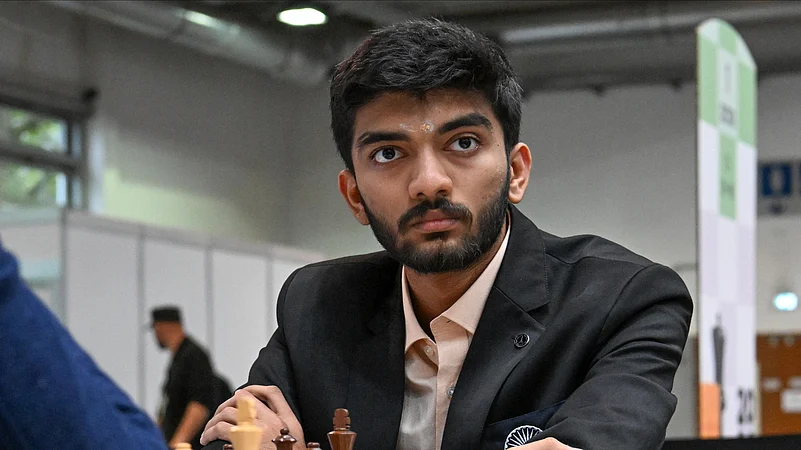Gukesh D of India looks on