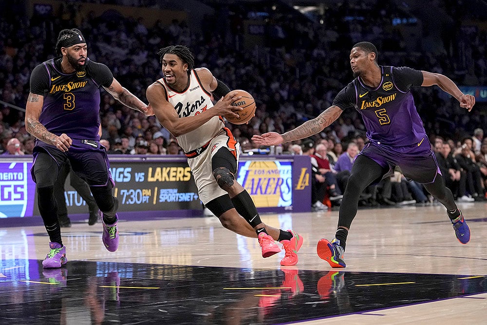 NBA Basketball 2024-25 Los Angeles Lakers Vs Detroit Pistons game photos: Anthony Davis