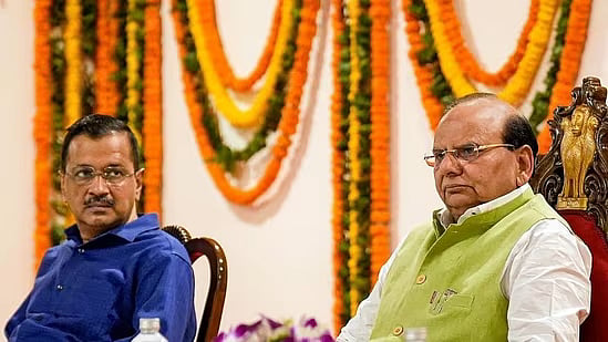 PTI : Former Delhi CM Arvind Kejriwal (L) and Delhi LG VK Saxena (R)