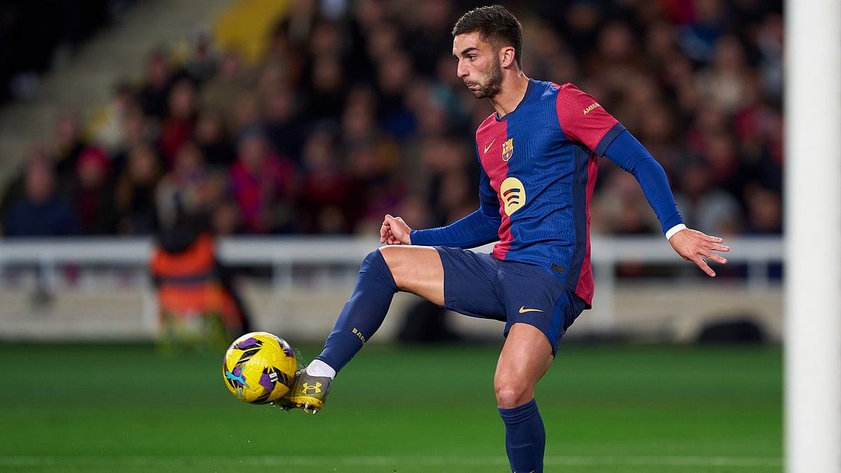 Ferran Torres in action against Atletico Madrid.