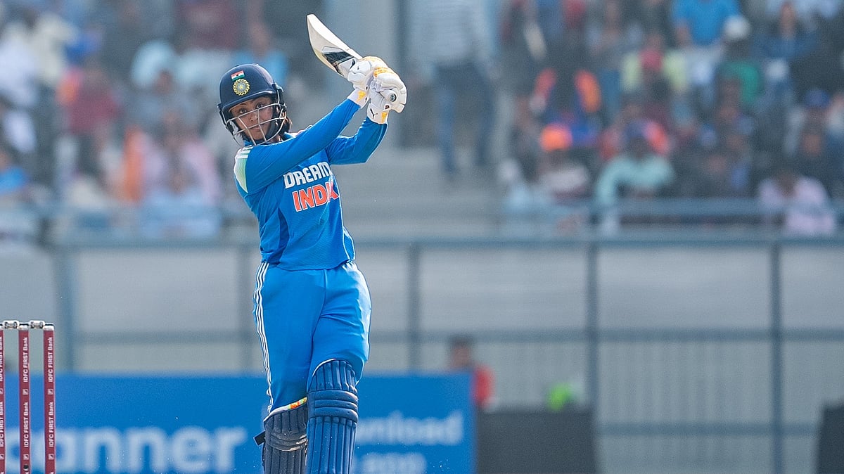 X/BCCI Women : Harleen Deol bats during the second ODI between India and West Indies.