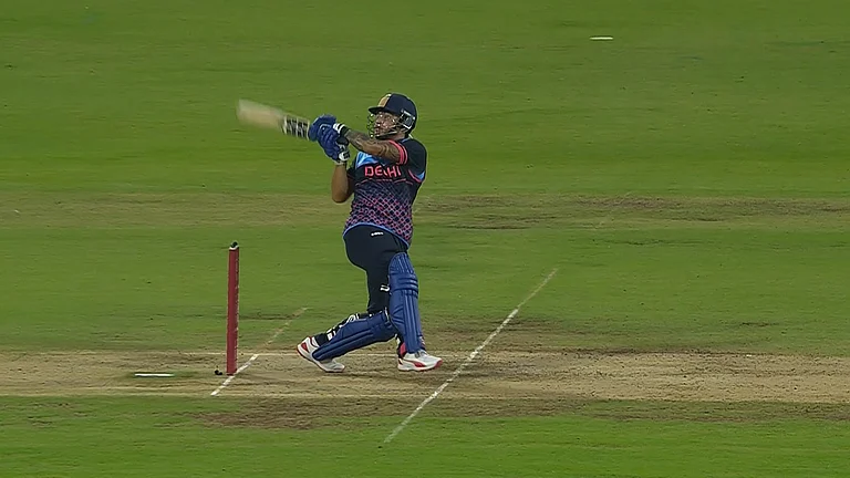 Delhi cricket team's player in action. - X | BCCI Domestic