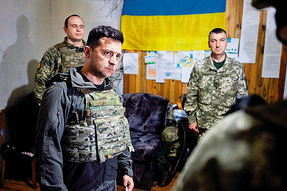 President of Ukraine Volodymyr Zelensky visits Donbas