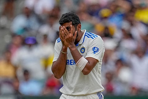 India Vs Australia, 4th Test Day 1: India's Jasprit Bumrah reacts as he celebrates the wicket of Australia's Usman Khawaja 