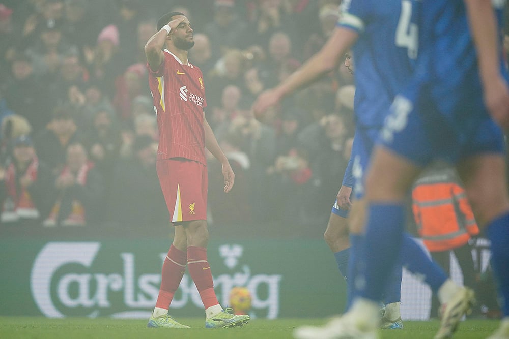 English Premier League soccer Liverpool vs Leicester City football match pics: Cody Gakpo