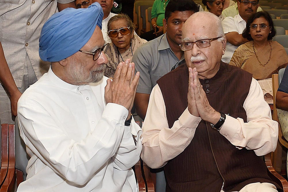 Manmohan Singh with L K Advani
