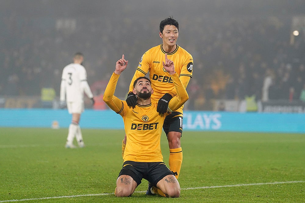 English Premier League soccer Wolves vs Manchester United football match pics: Matheus Cunha