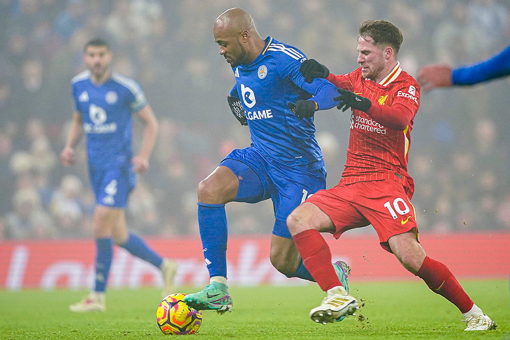 English Premier League soccer Liverpool vs Leicester City football match pics: Jordan Ayew