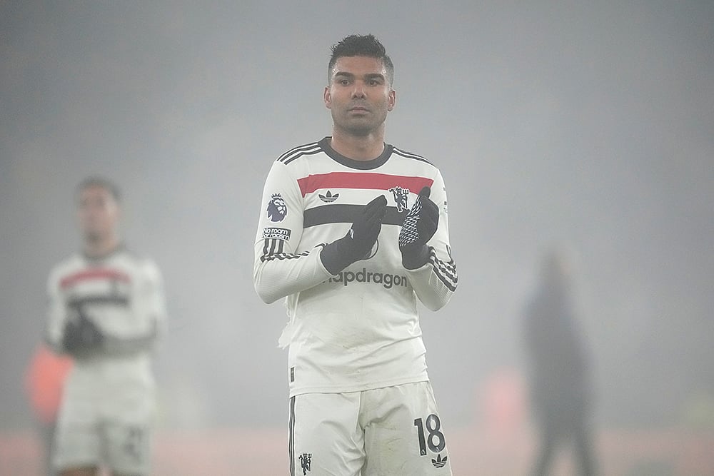 English Premier League soccer Wolves vs Manchester United football match pics: Casemiro