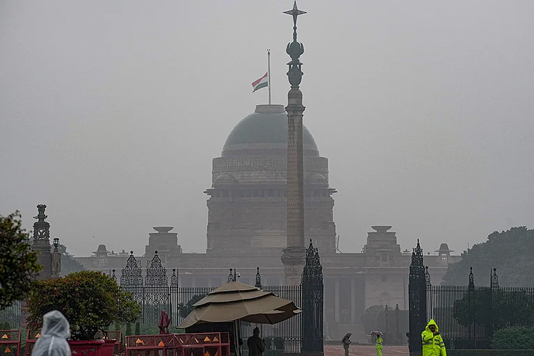 Tricolour flies at half-mast at Rashtrapati Bhavan - | Photo: PTI/Kamal Singh