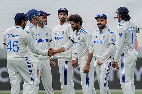 India Vs Australia, 4th Test Day 2: India's Ravindra Jadeja celebrates after the dismissal of Australia's captain Pat Cummins 