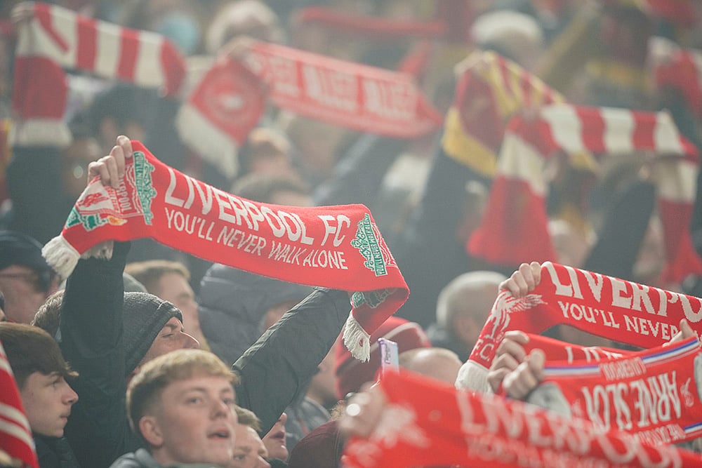 English Premier League soccer Liverpool vs Leicester City football match pics: Liverpool fans
