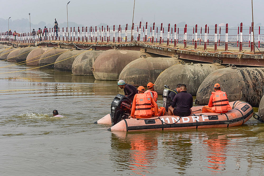 NDRF mock drill ahead of Kumbh Mela