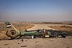 Photo: Getty Images : Shot Down: A Syrian Air Force helicopter is destroyed after Israeli 
strikes against military targets across Syria in December