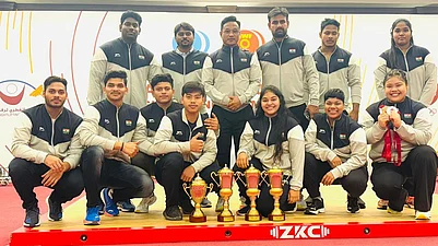 IWF : Indian lifters at the Asian Youth and Junior Weightlifting Championships 2024 in Doha.