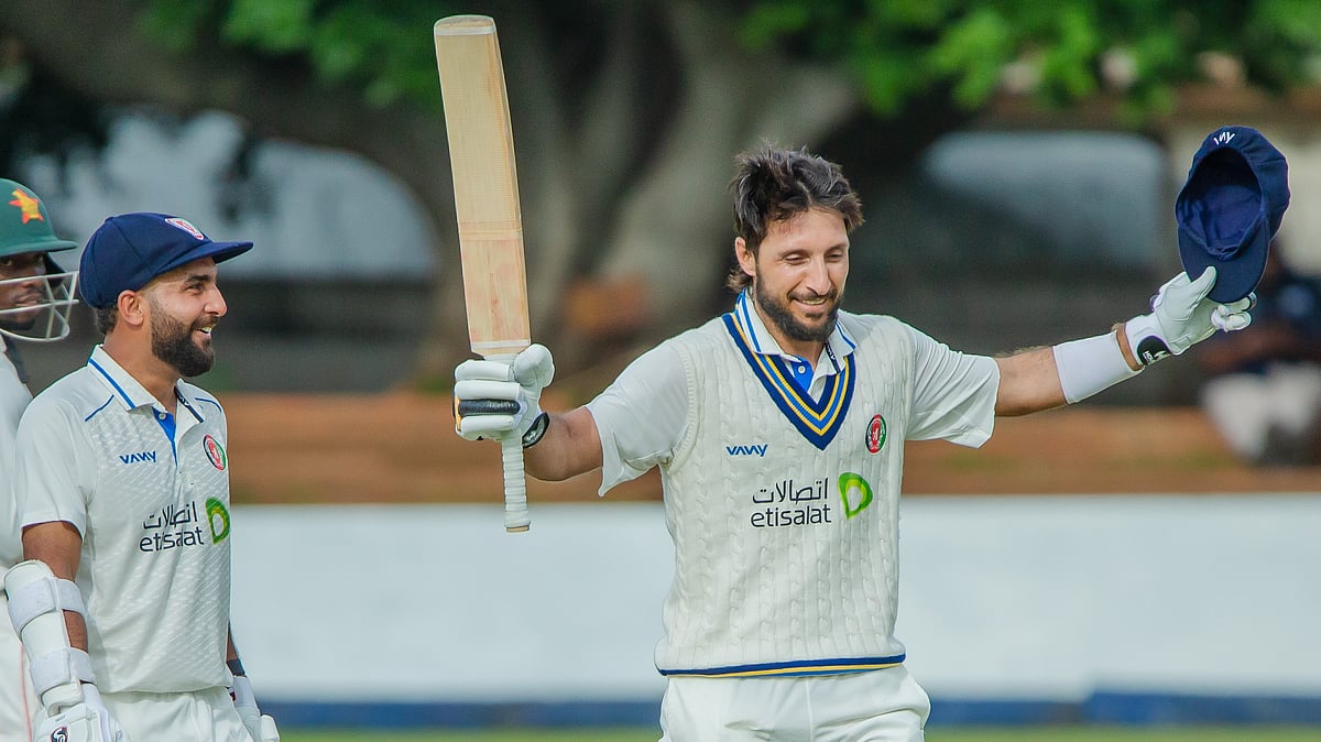 Photo: X | Afghanistan Cricket Board : Rahmat Shah and Hashmatullah Shahidi in action.