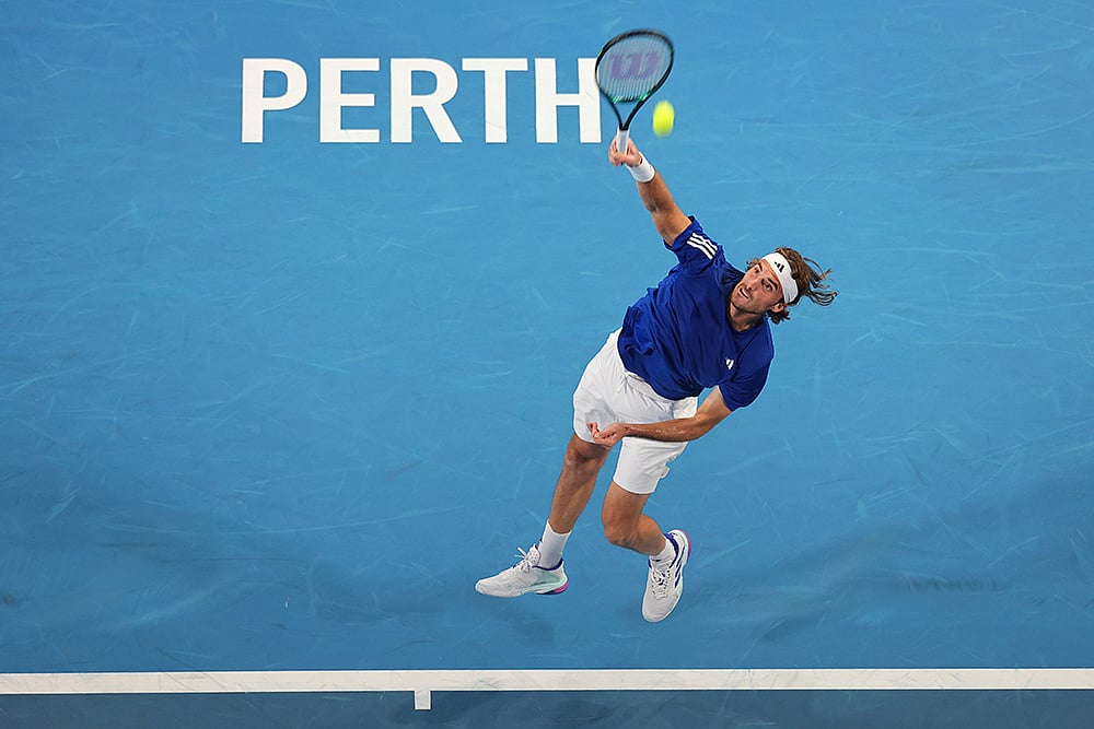 Australia Tennis United Cup 2024-25 Greece vs Spain photos: Tsitsipas of Greece