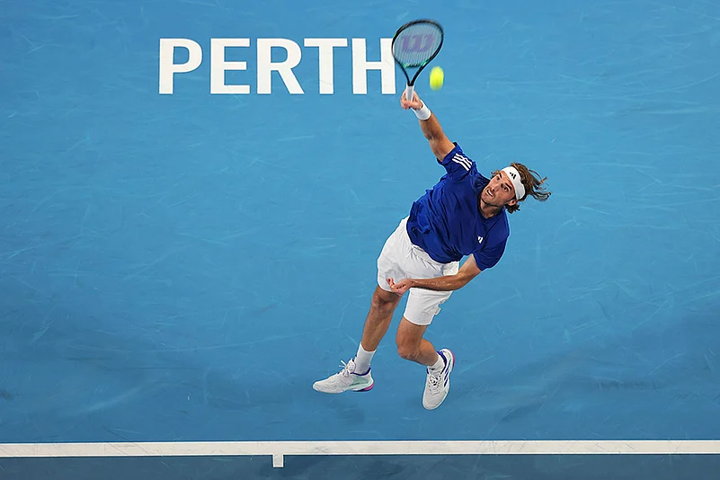 Australia Tennis United Cup 2024-25 Greece vs Spain photos: Tsitsipas of Greece