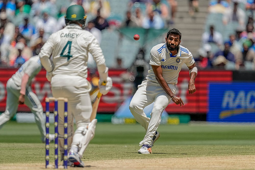 BGT series at Melbourne Cricket Ground MCG Aus Vs Ind Boxing Day 4th Test Day 4 Pics: Jasprit Bumrah