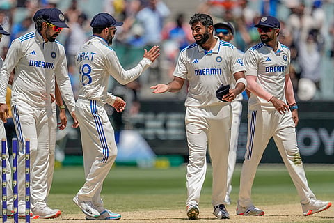 India Vs Australia, 4th Test Day 4: Jasprit Bumrah celebrates after the dismissal of Australia's Alex Carey