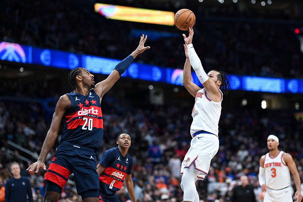 | Photo: AP/Terrance Williams : NBA: Knicks guard Jalen Brunson shoots the ball over Wizards forward Alexandre Sarr