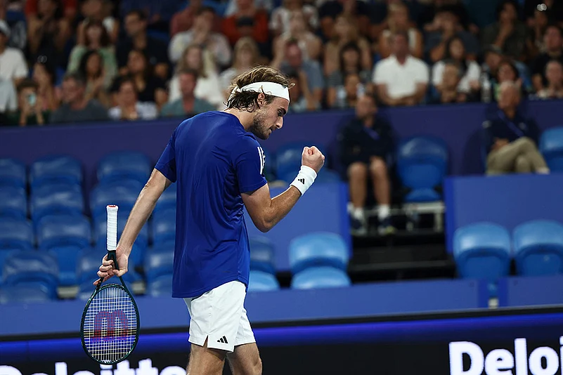 Australia Tennis United Cup 2024-25 Greece vs Spain photos: Tsitsipas of Greece