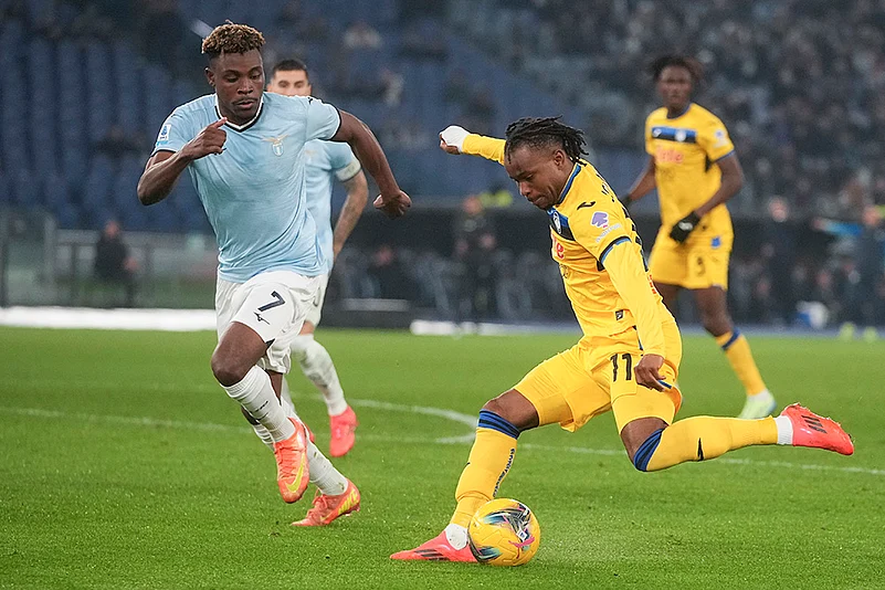 Italian Serie A soccer Lazio Vs Atalanta football match pics: Ademola Lookman