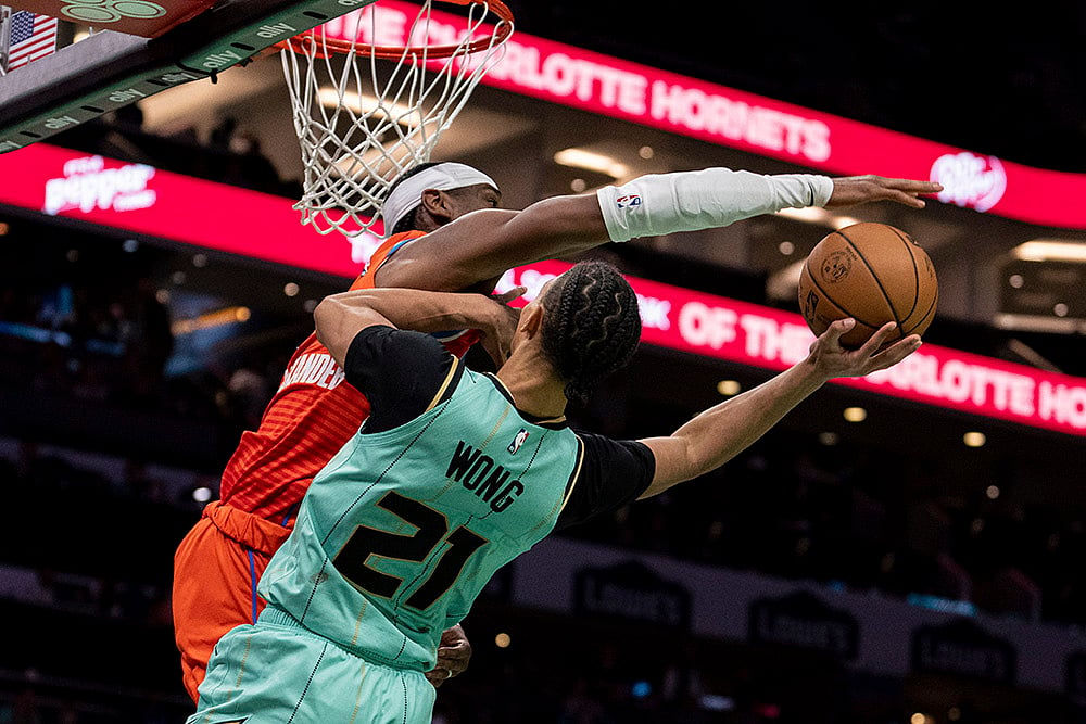 NBA 2024-25 Oklahoma City Thunder vs Charlotte Hornets basketball game pics: Shai Gilgeous-Alexander