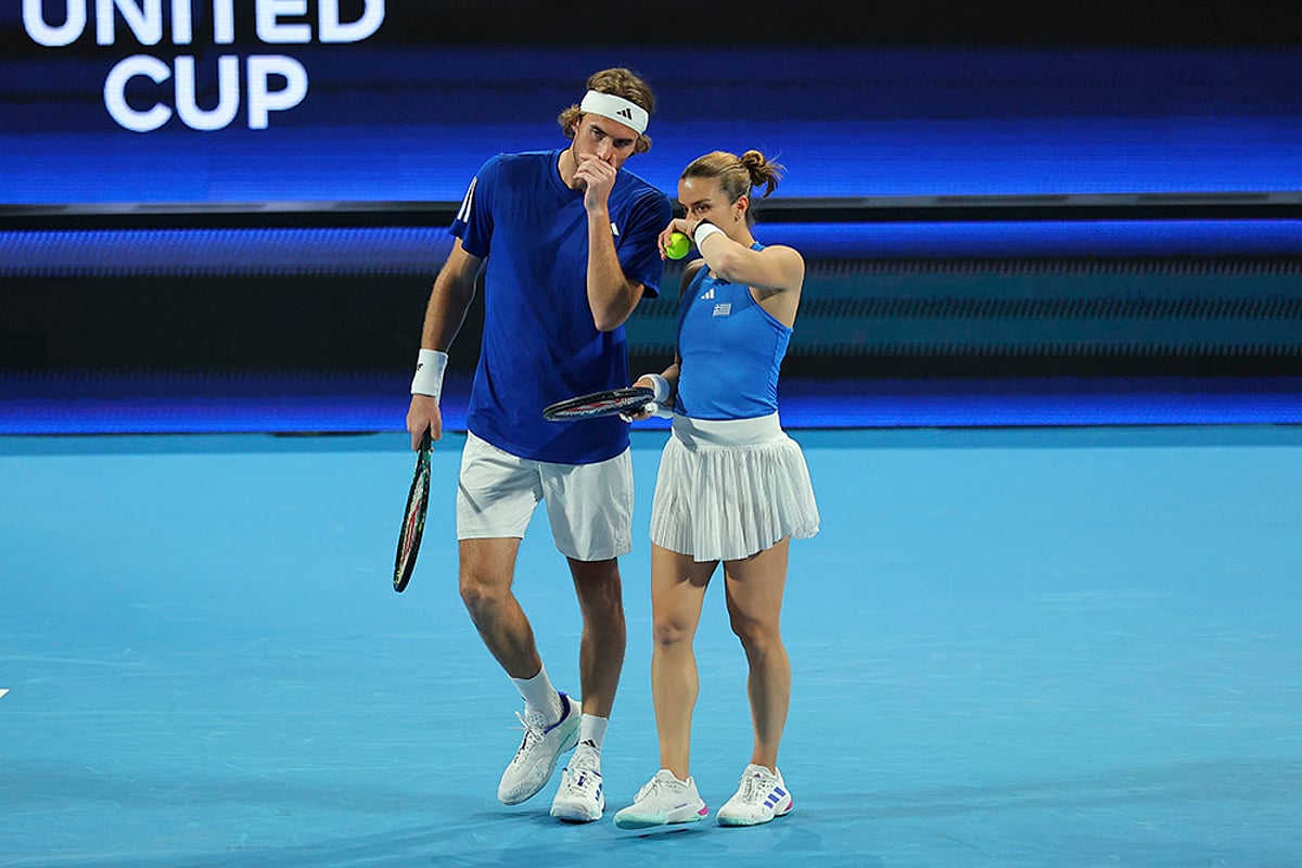 Australia Tennis United Cup 2024-25 Greece vs Spain photos: Stefanos Tsitsipas and Maria Sakkari