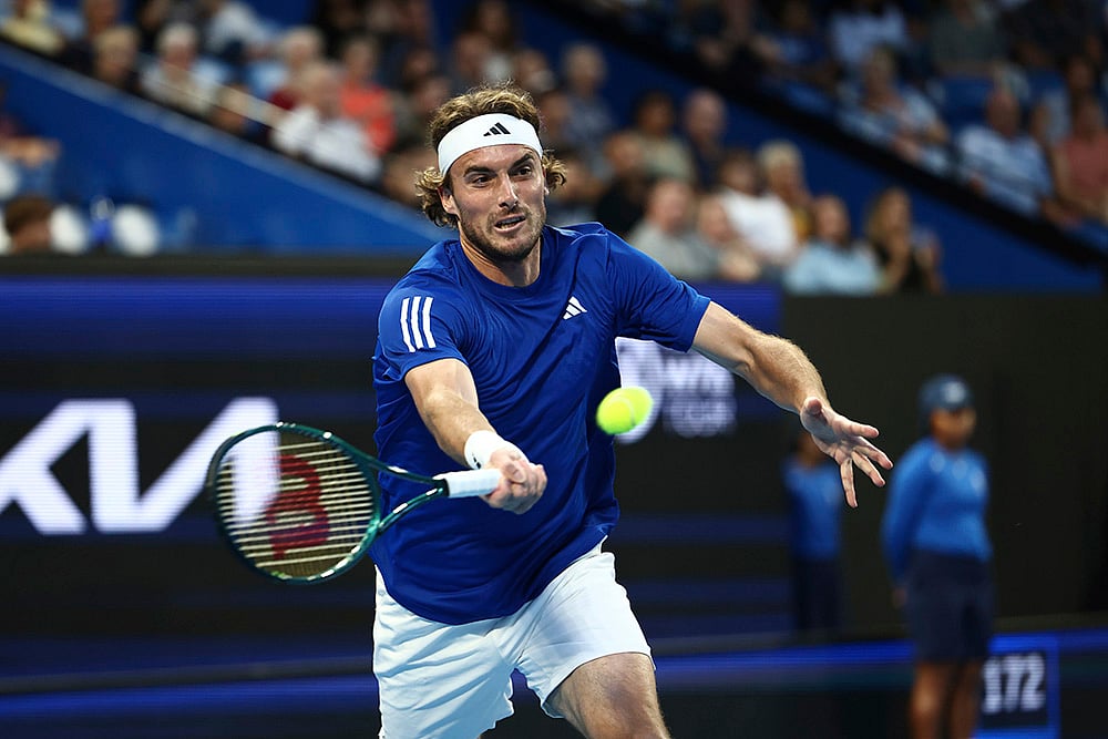 Australia Tennis United Cup 2024-25 Greece vs Spain photos: Tsitsipas of Greece