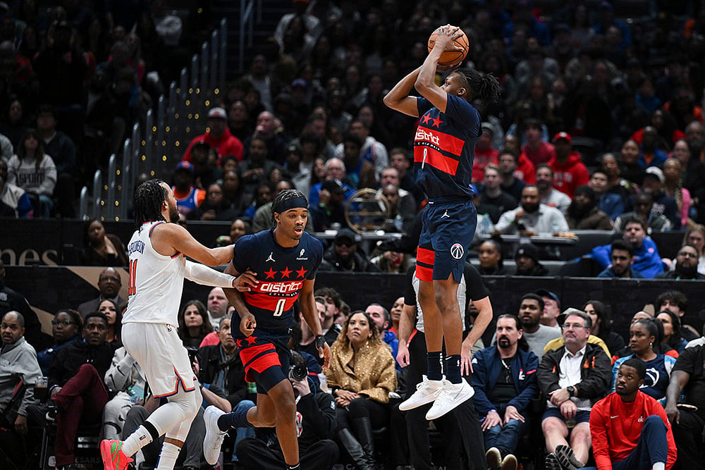 NBA 2024-25 New York Knicks vs Washington Wizards basketball game pics: Carlton Carrington